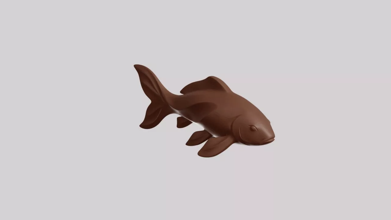 Minimalist Koi Fish Sculpture 3D print model