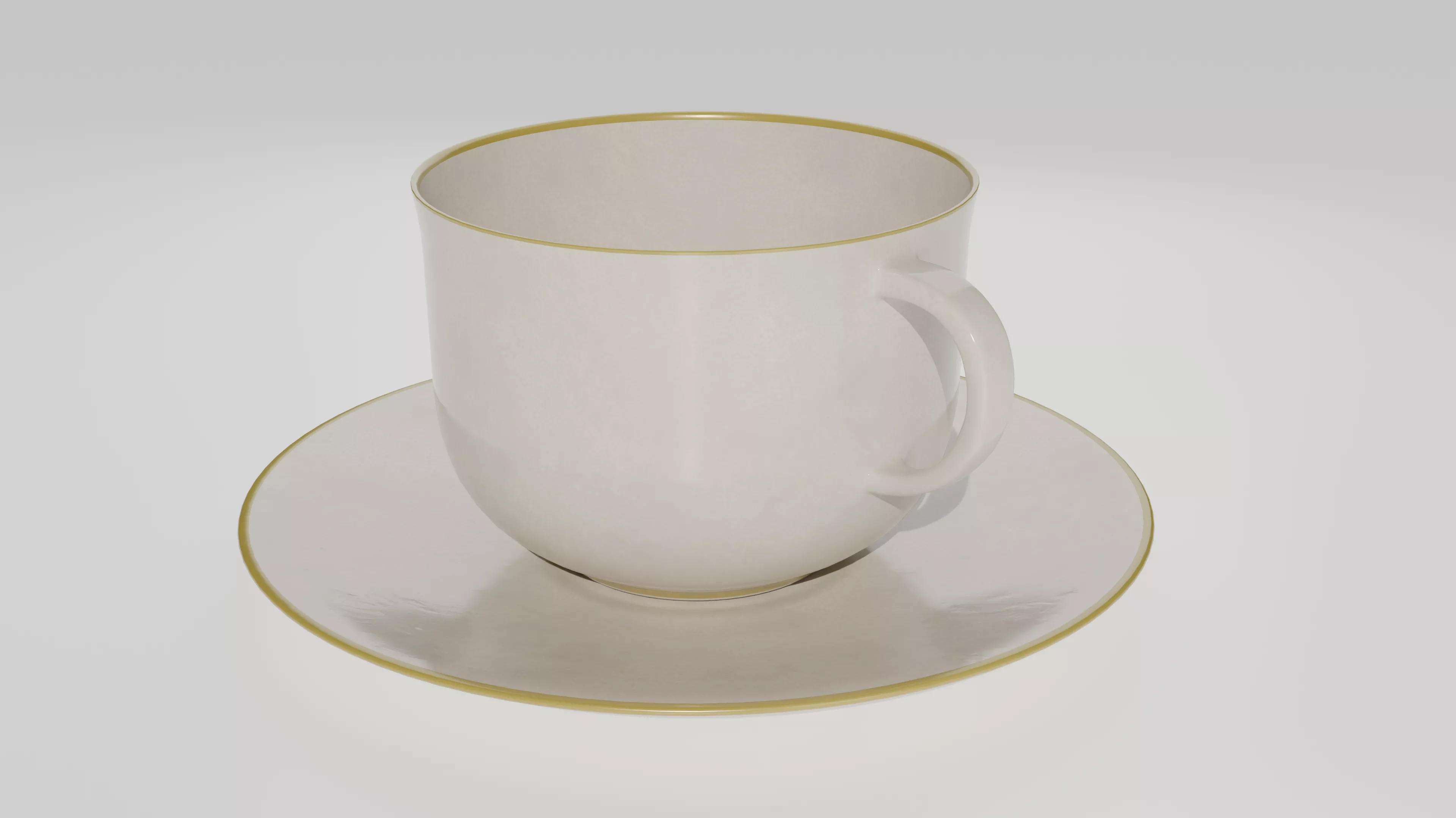 Classic Coffee Cup With Saucer Low-poly 3D model