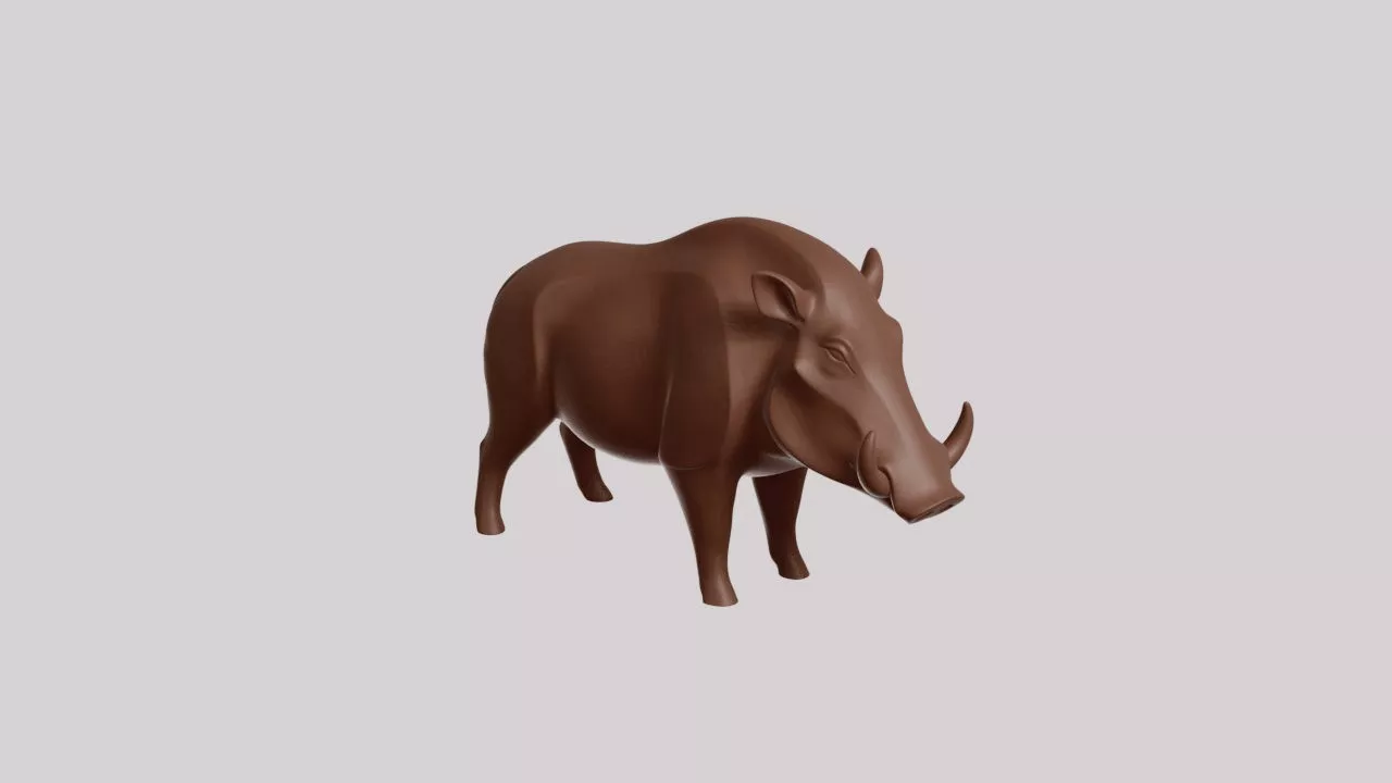 Minimalist Giant Forest Hog Sculpture 3D print model