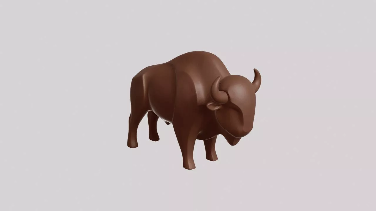 Minimalist European Bison Sculpture 3D print model