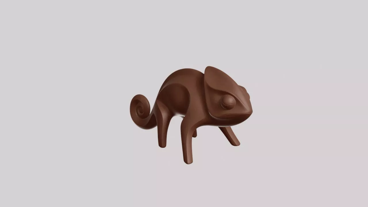 Minimalist Chameleon Sculpture 3D print model