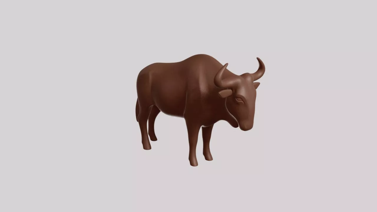 Minimalist Blue Wildebeest Sculpture 3D print model