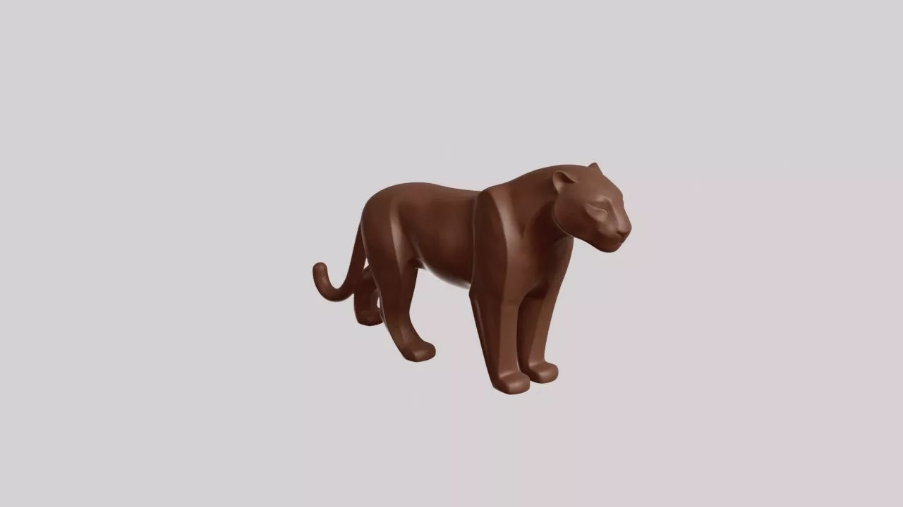 Minimalist Black Panther Sculpture 3D print model