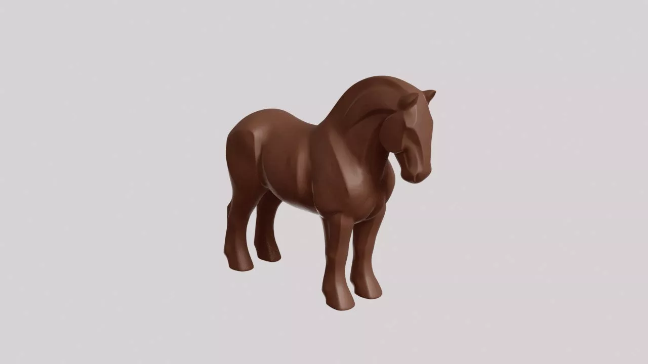 Minimalist Belgian Draft Horse Sculpture 3D print model