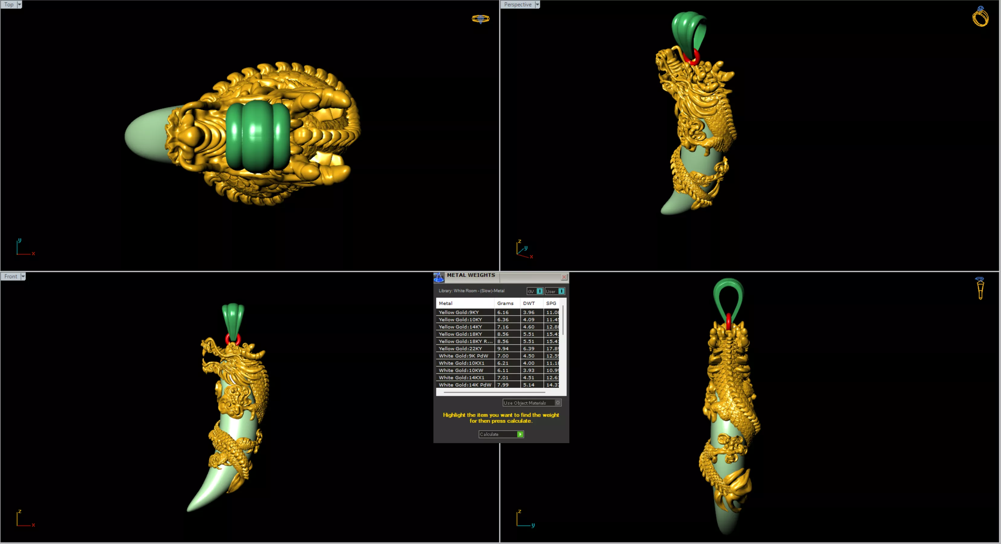 Coiled Dragon Tooth Pendant 3D print model