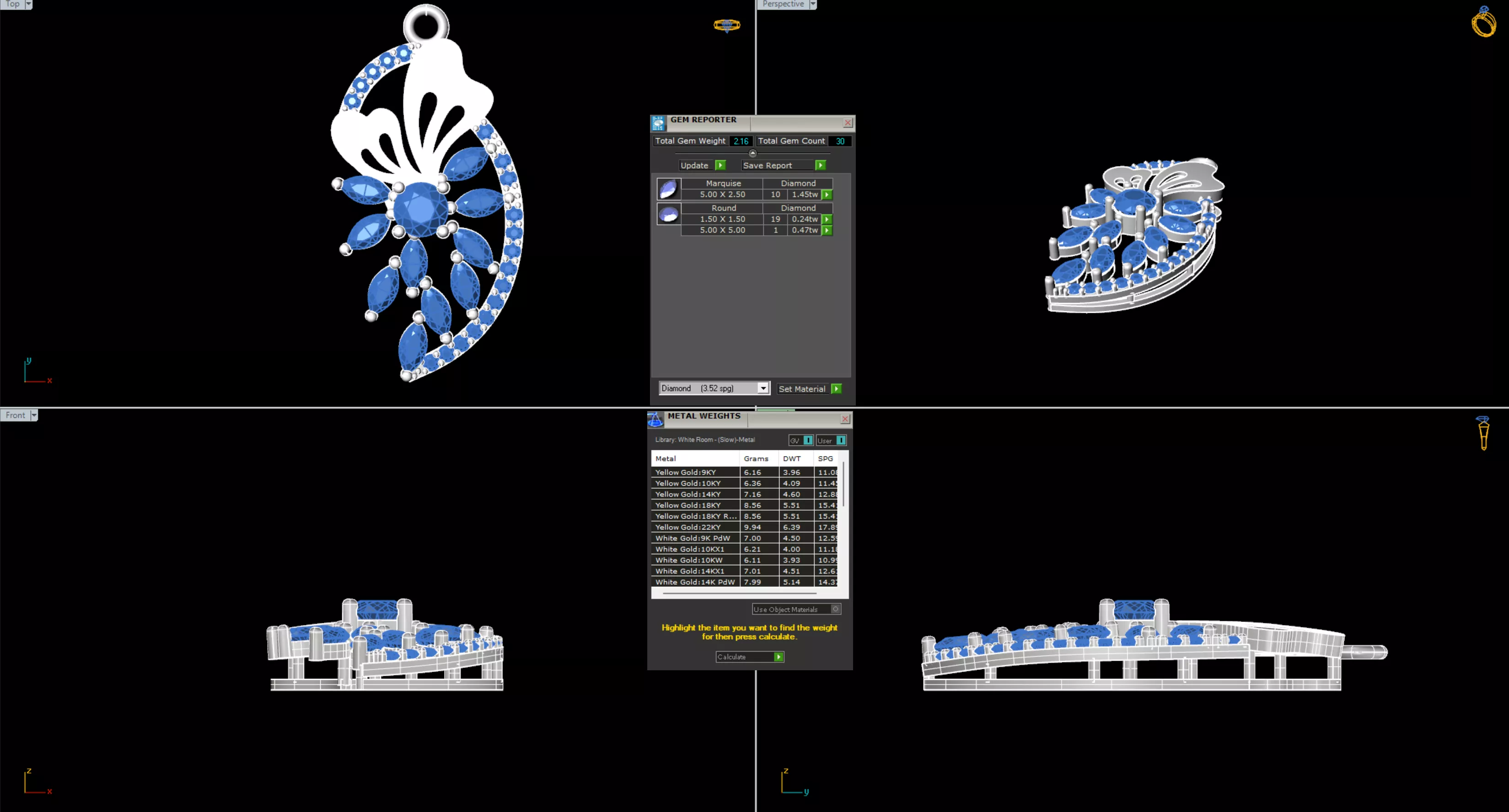 Marquise Bloom Butterfly Pendant 3D print model