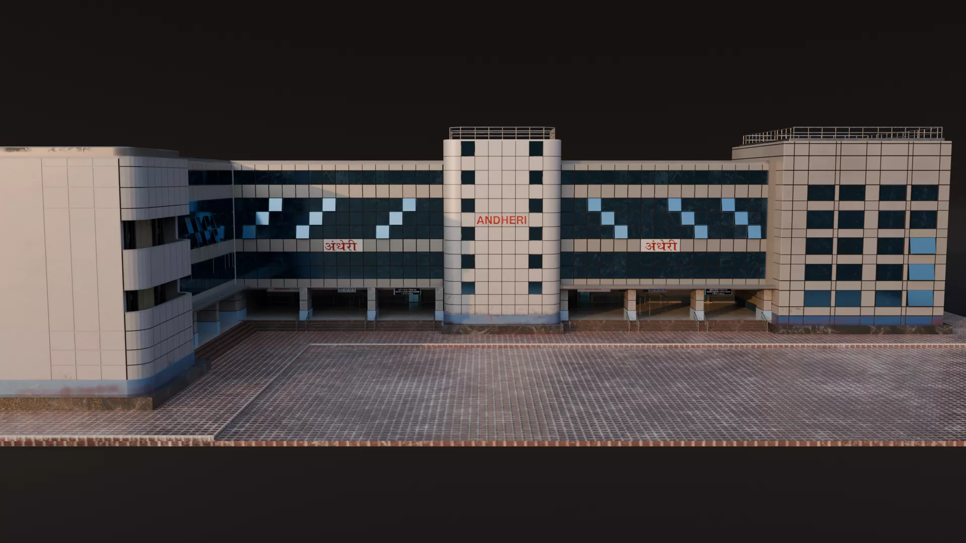 Andheri Railway Station Building Mumbai India 3D model