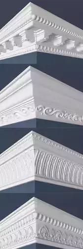 11111 crown moldings Low-poly 3D model