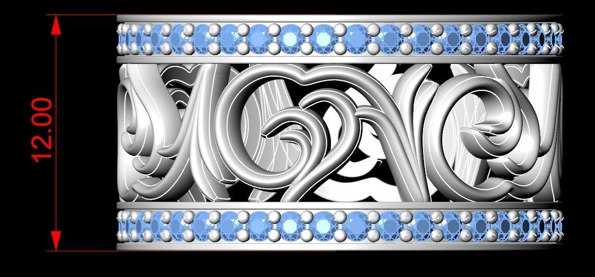 Ring with diamonds 138 3D print model_11