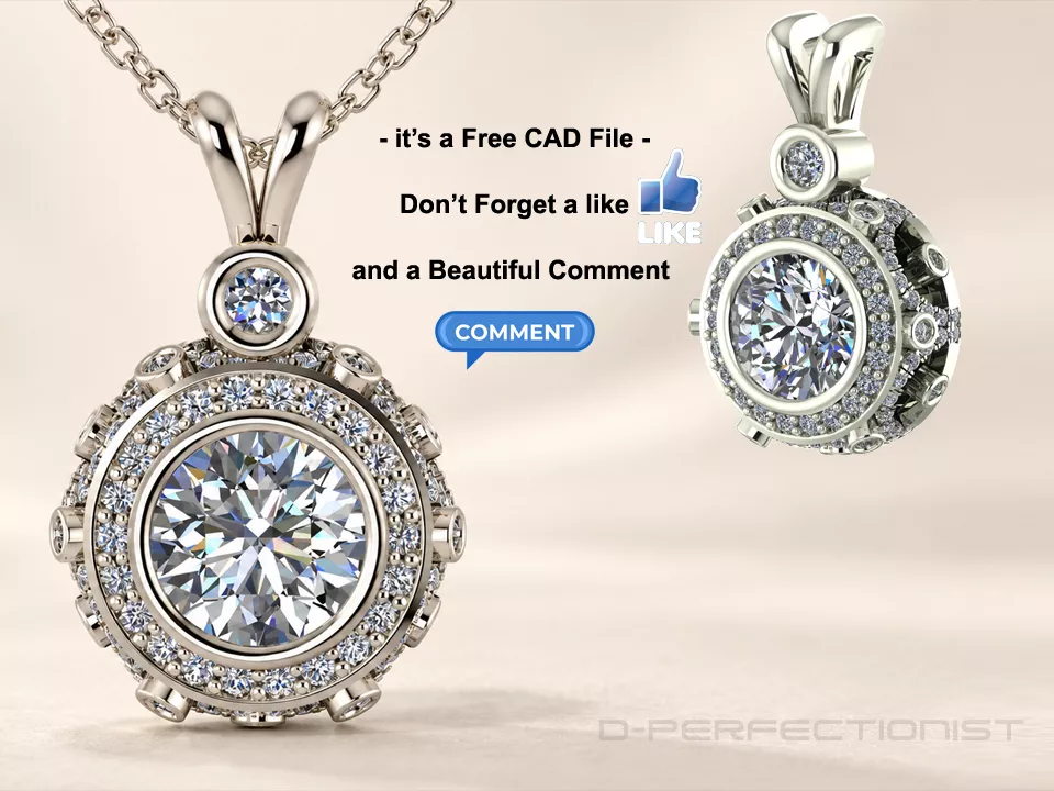 Solitaire Necklace and Matching Earring Free 3D print model