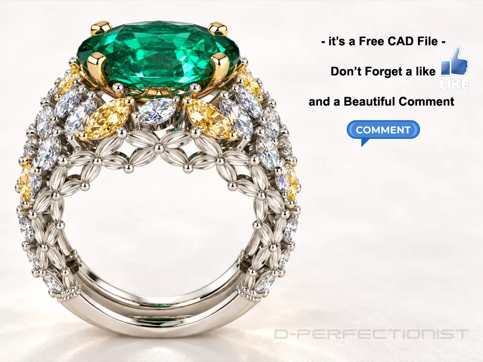 Gardenia Ring Free 3D print model