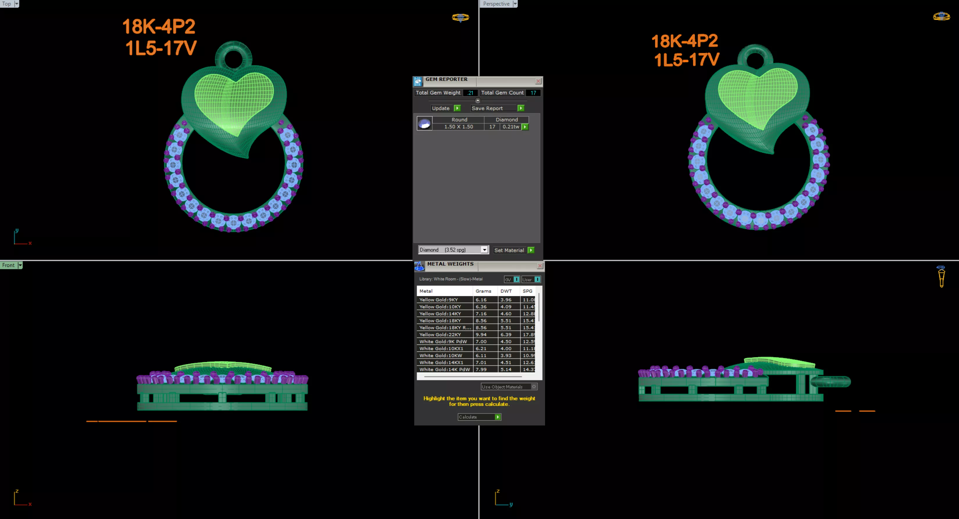Romantic Heart Halo Open Circle Pendant 3D print model