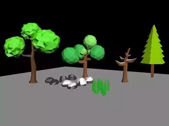 lowpoly trees pine tree