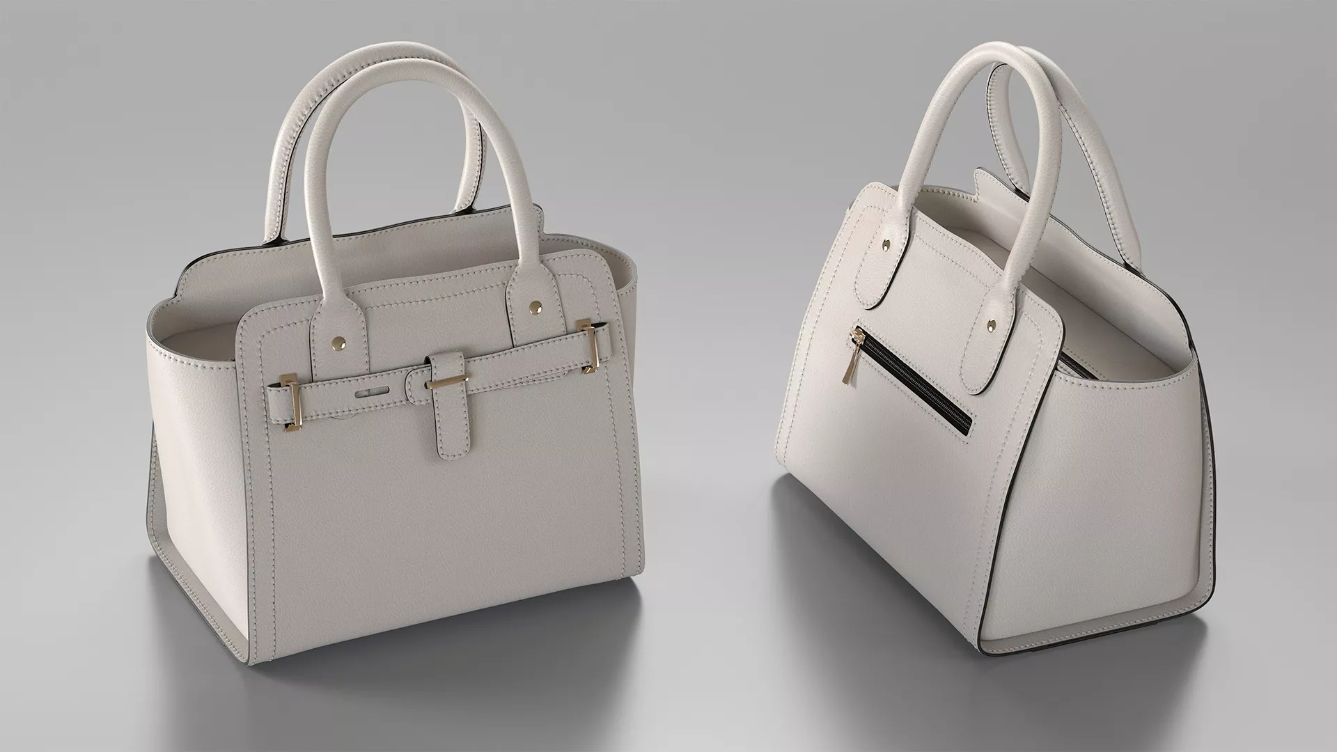 Women Handbag White 3D model