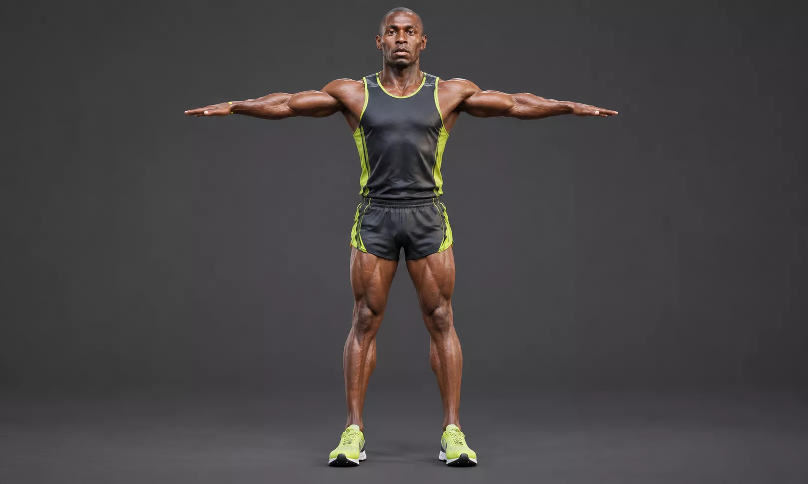 Runner Athlete Character Low Poly Rigged Game Ready Low-poly 3D model