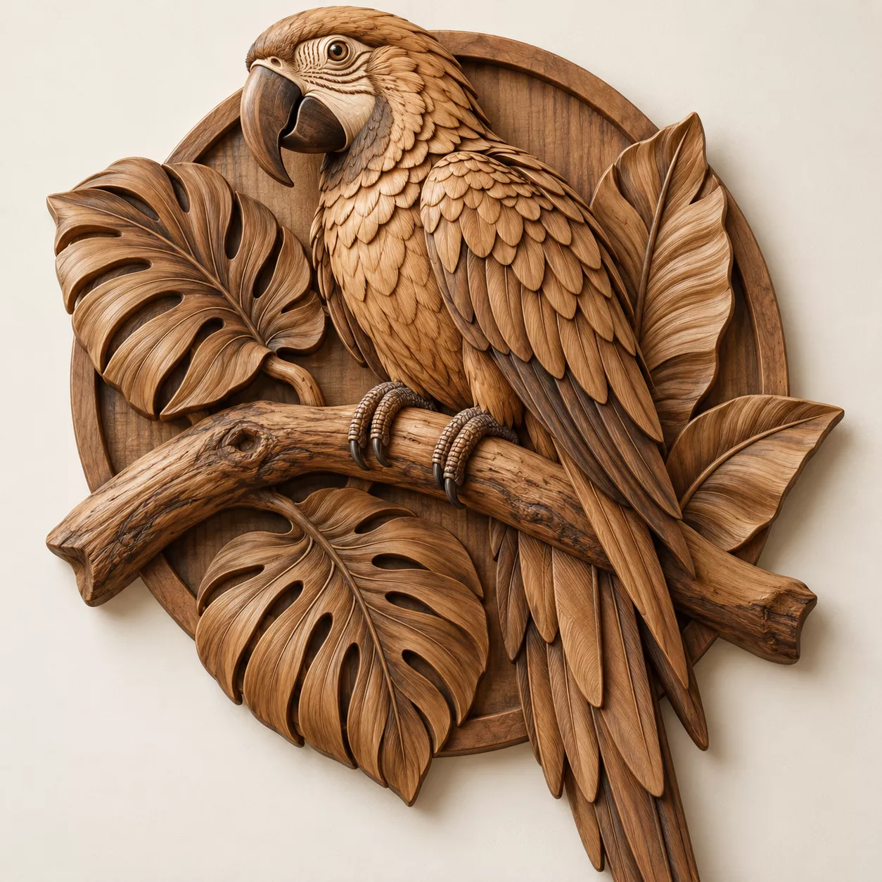 Parrot Wall Art 3D Relief STL CNC Wood Carving Model 3D print model
