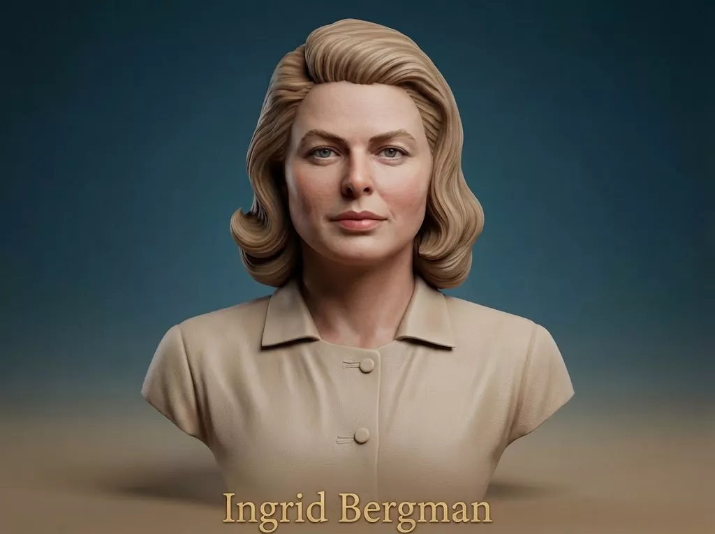 Ingrid Bergman Bust 3D Printable 3D print model
