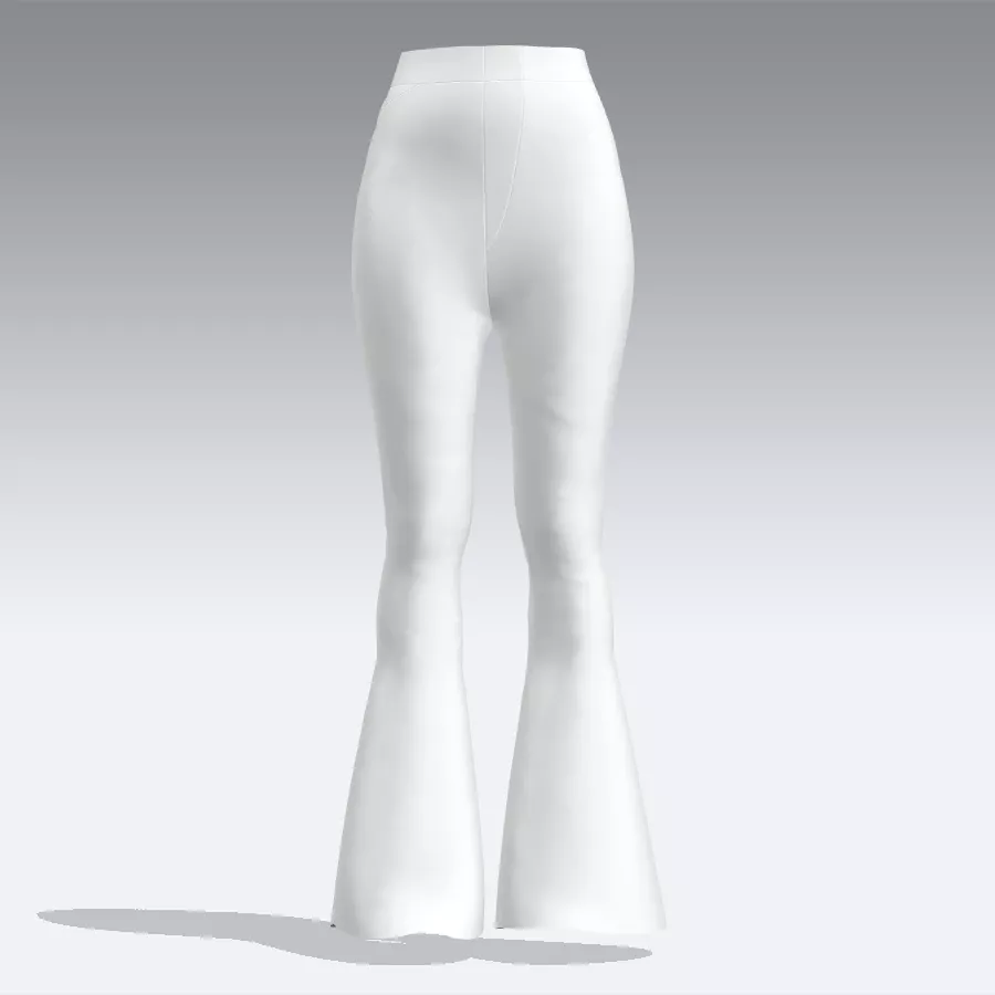 High rise flared pant modern look elegance Low-poly 3D model