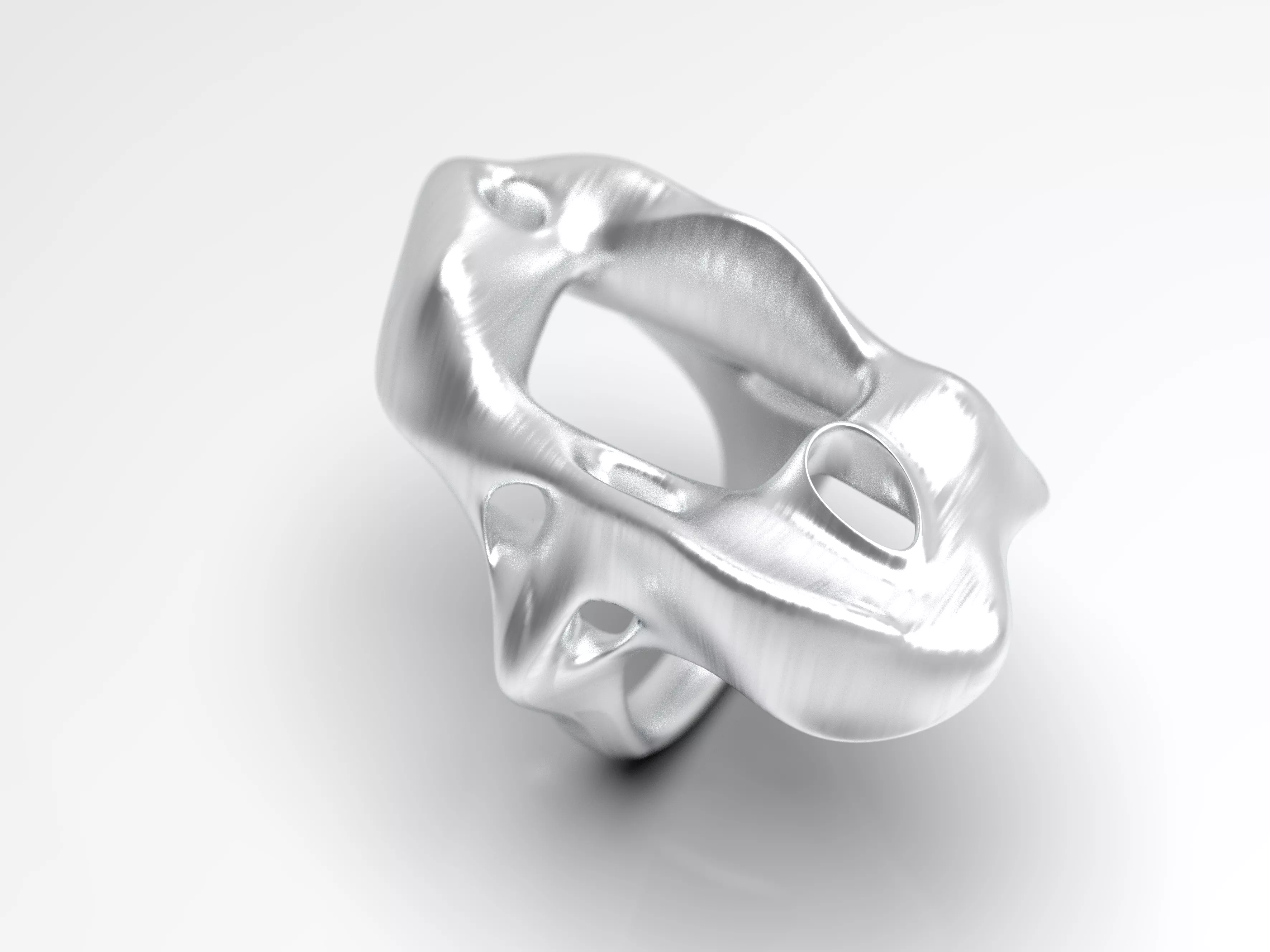 Organic Brutalist Ring 3D print model