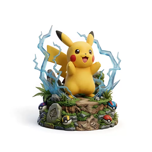 Pikachu Pokemon Electric Mouse Printable Figure Diorama STL File