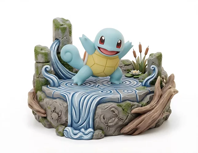 Squirtle Pokemon Water Type Starter Printable Character STL File
