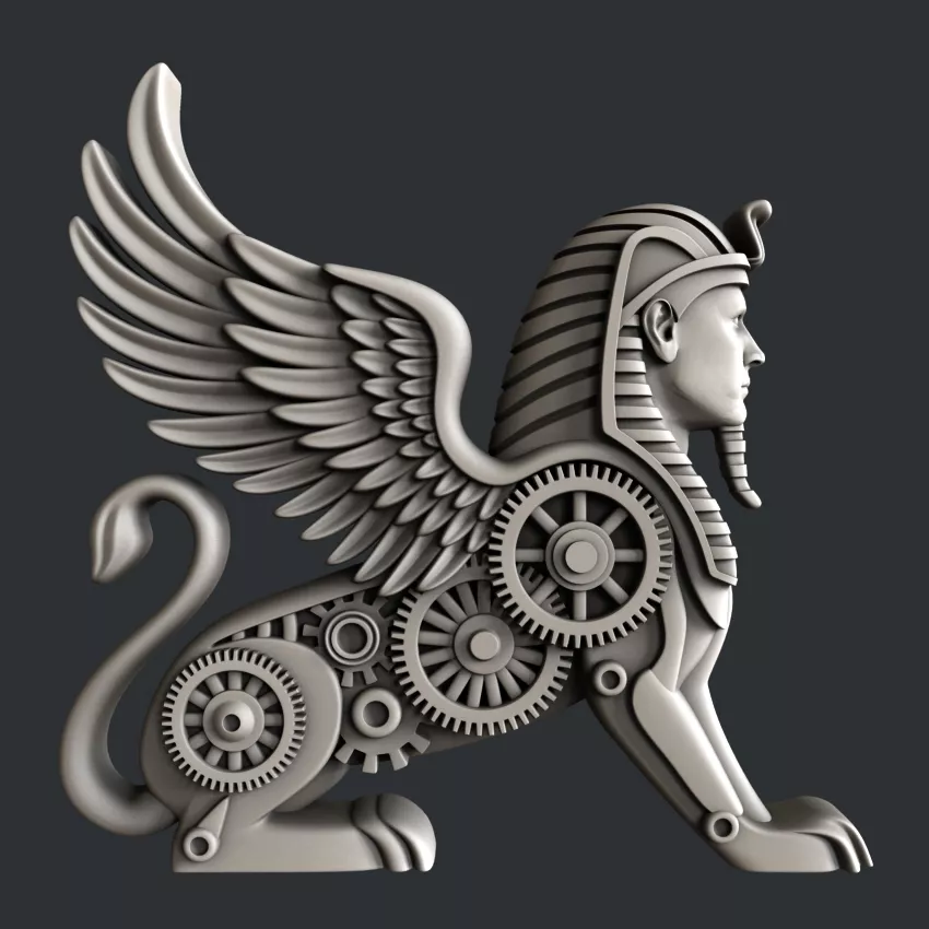 3d STL models for CNC router or 3dprinter sphinx 3D model