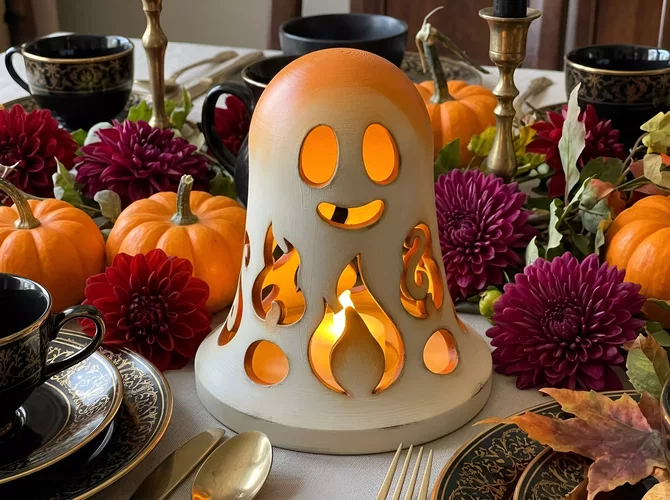 Halloween Ghost Lantern STL LED Tealight Decor