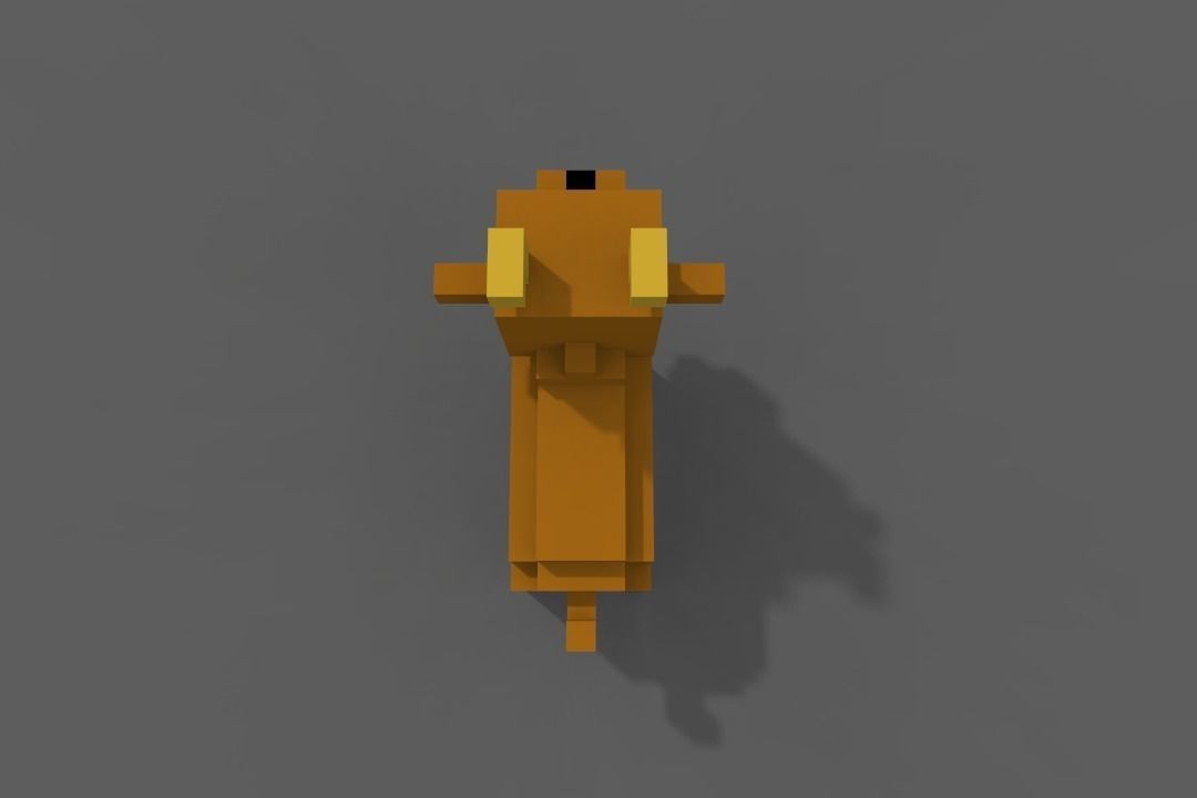 Voxel Goat Low-poly 3D model_7