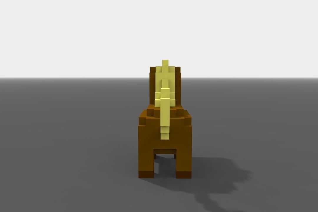 Voxel Horse  Low-poly 3D model_5