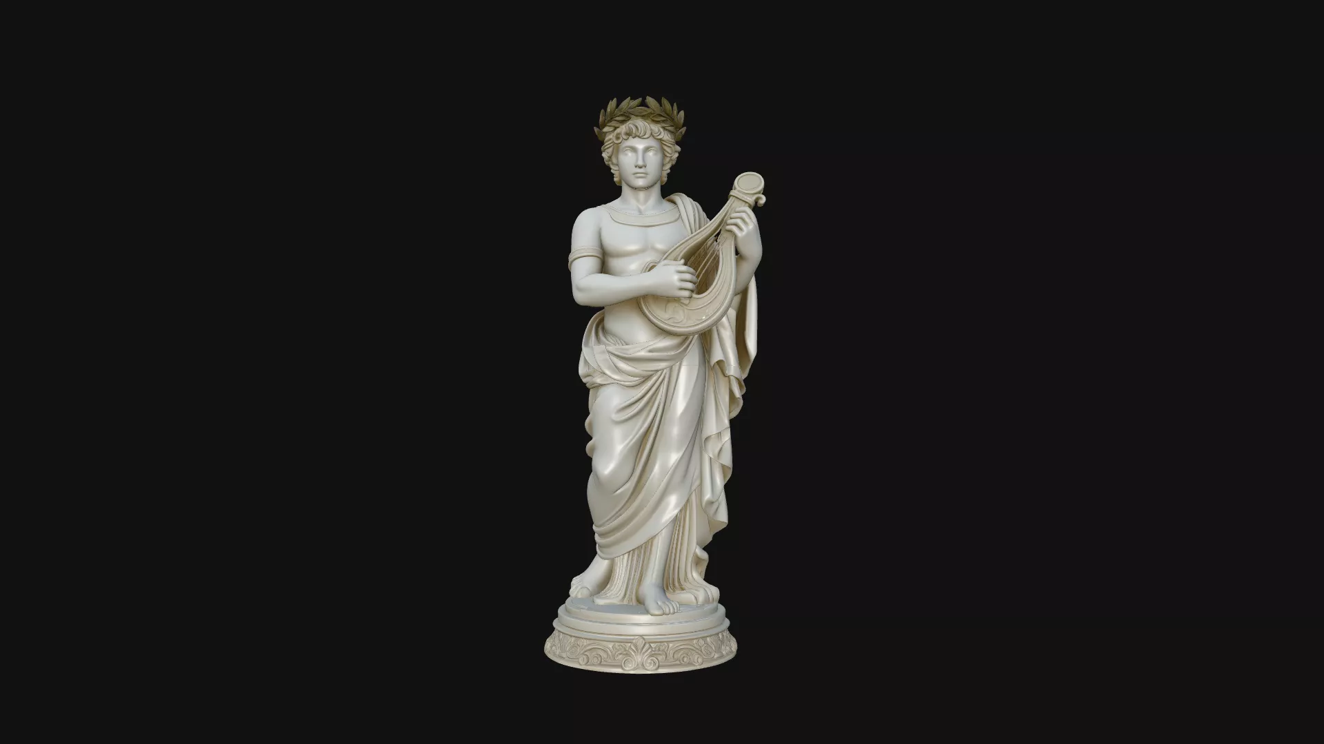 Apollo with Lyre Statue Design 1 - 3D Print Model 3D print model