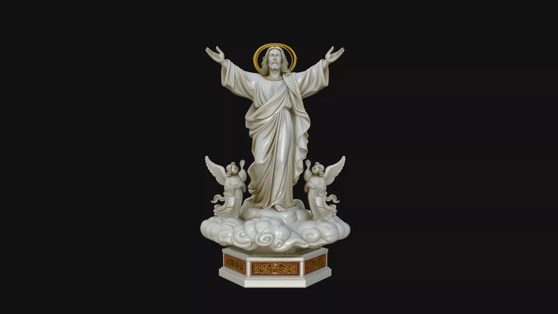 Risen Christ with Angels Statue Design 2 - 3D Print Model 3D print model