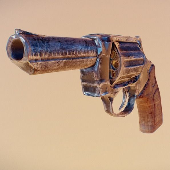 Revolver Weapon Low-poly 3D model