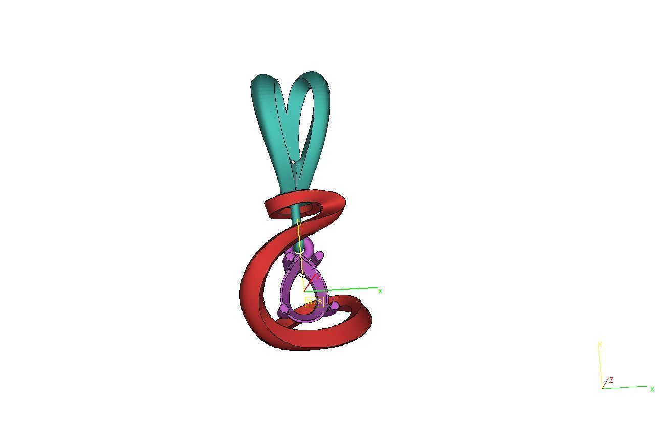 pendantN46 pendant with sapphire 3D print model_3