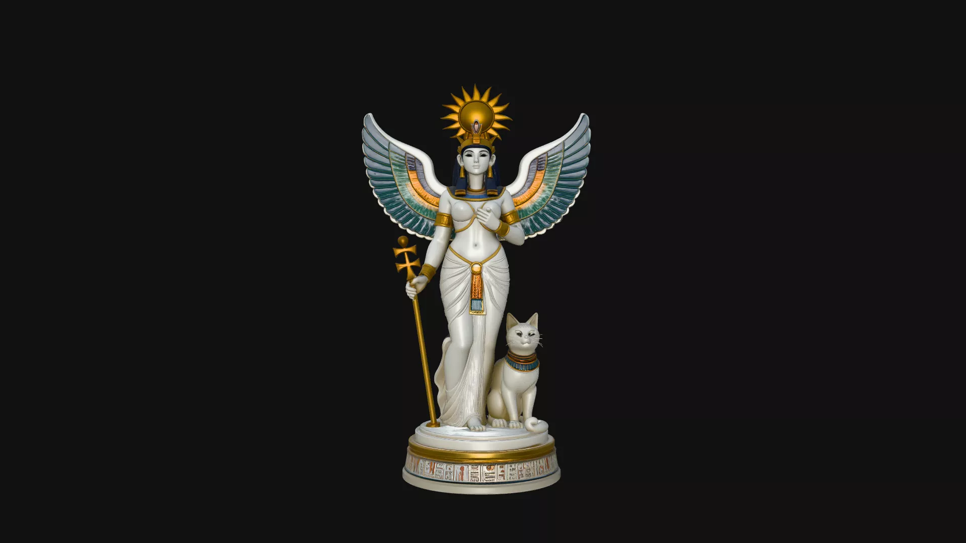 Isis Winged Goddess Statue Design 1 - 3D Print Model 3D print model