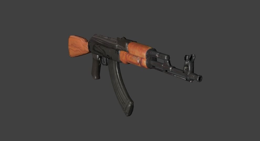 Kalashnikov rifle ready 3D model_2