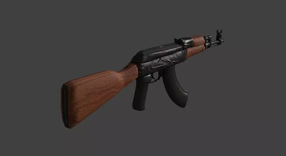 Kalashnikov rifle ready 3D model_0