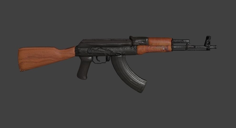 Kalashnikov rifle ready 3D model_1