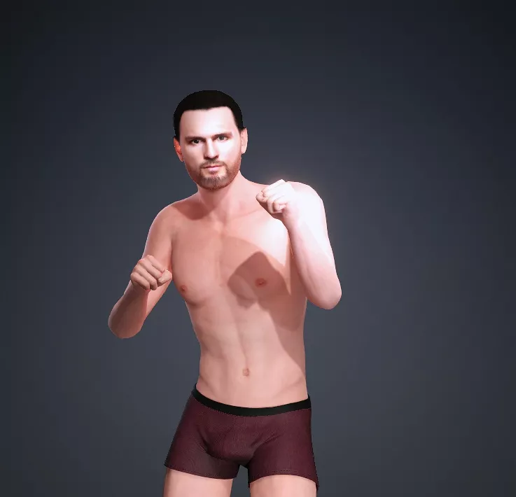 3D Model - MMA Fighter Stance 3D model