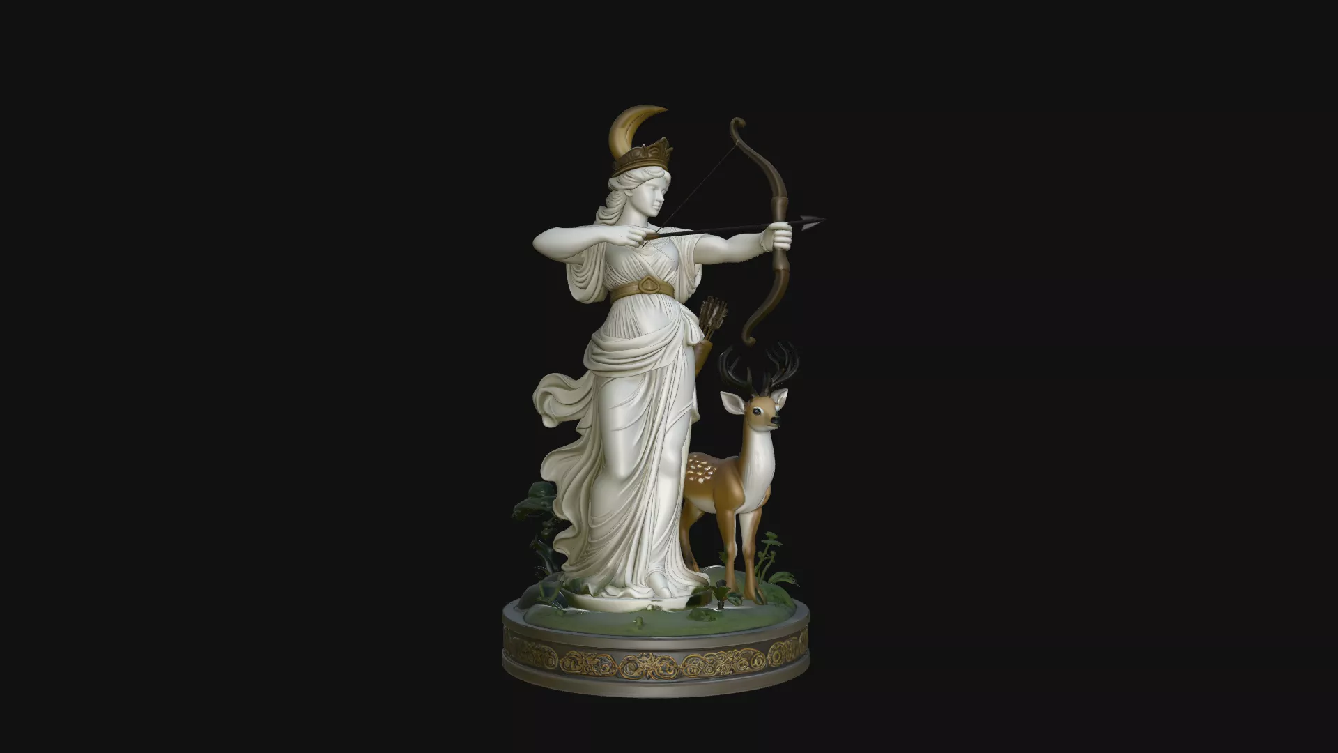 Diana the Huntress Statue Design 1 - 3D Print Model 3D print model