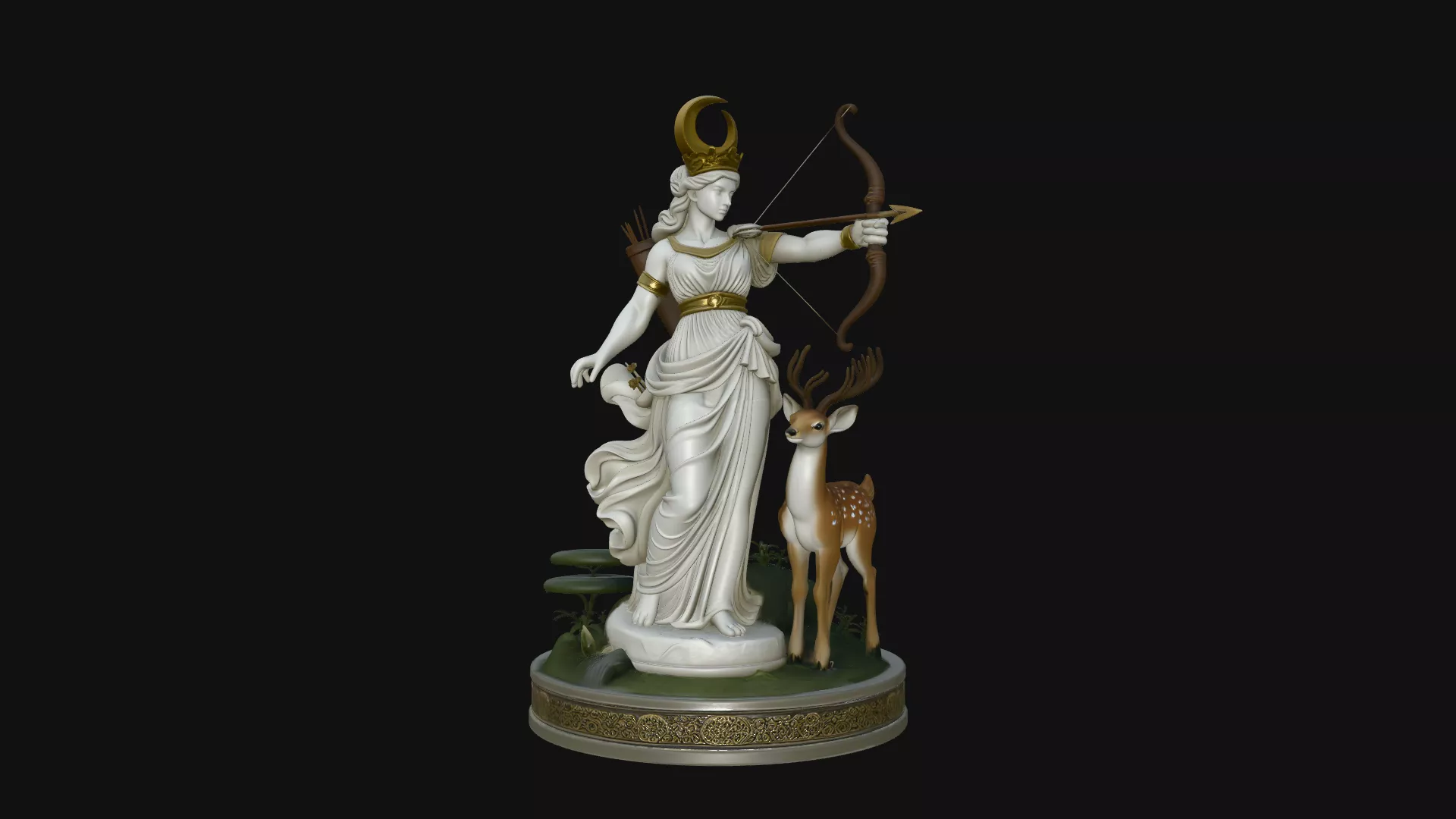 Diana the Huntress Statue Design 3 - 3D Print Model 3D print model