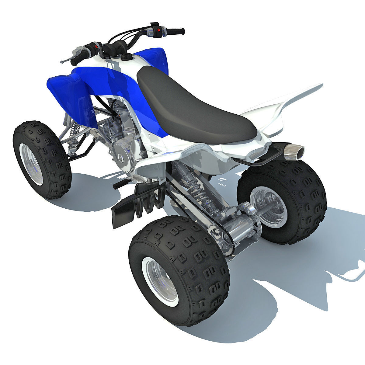 Raptor Yamaha Four-wheeled Motorcycle 3D model_4
