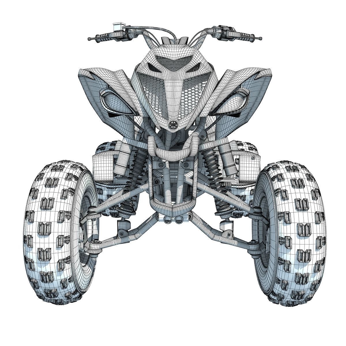 Raptor Yamaha Four-wheeled Motorcycle 3D model_16
