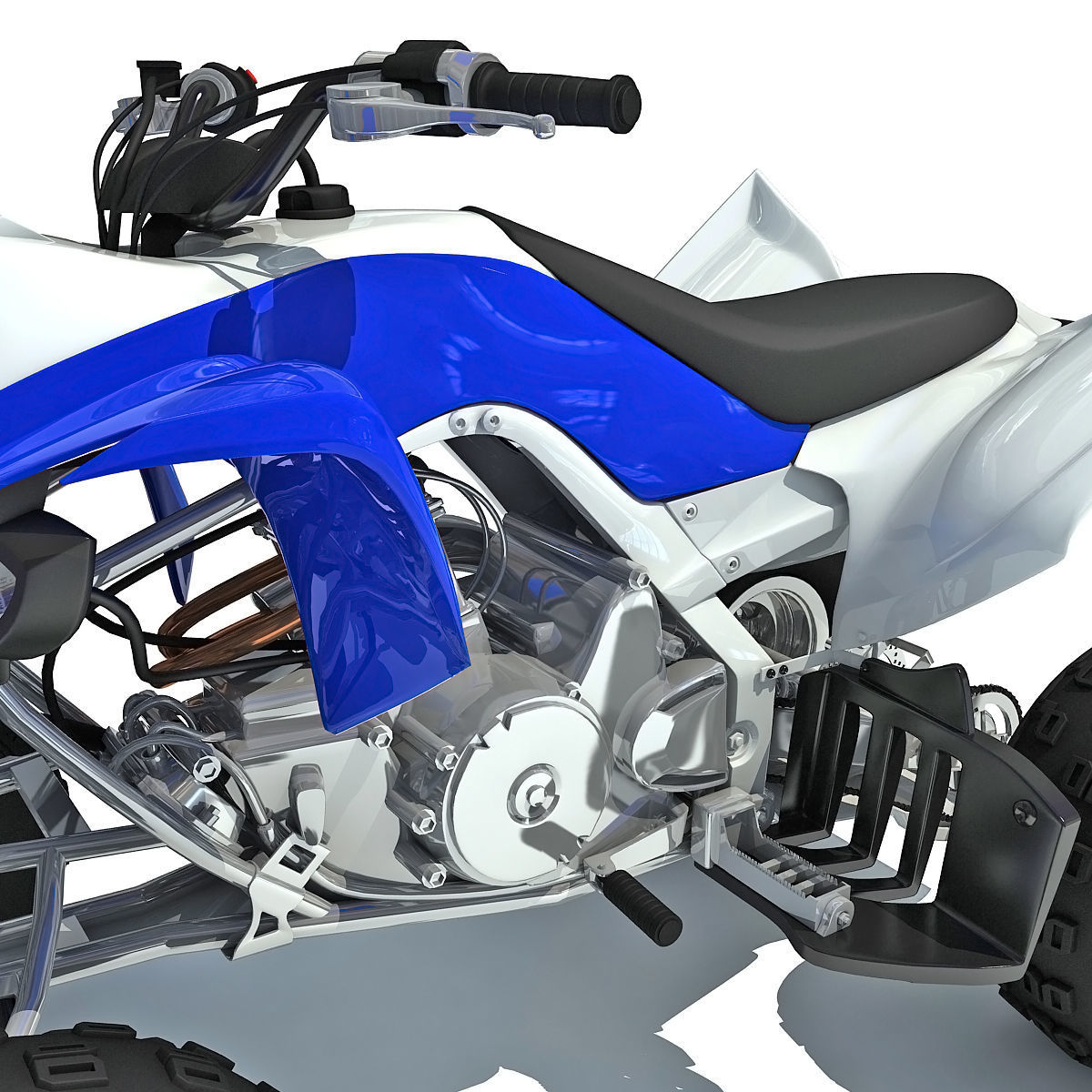 Raptor Yamaha Four-wheeled Motorcycle 3D model_10