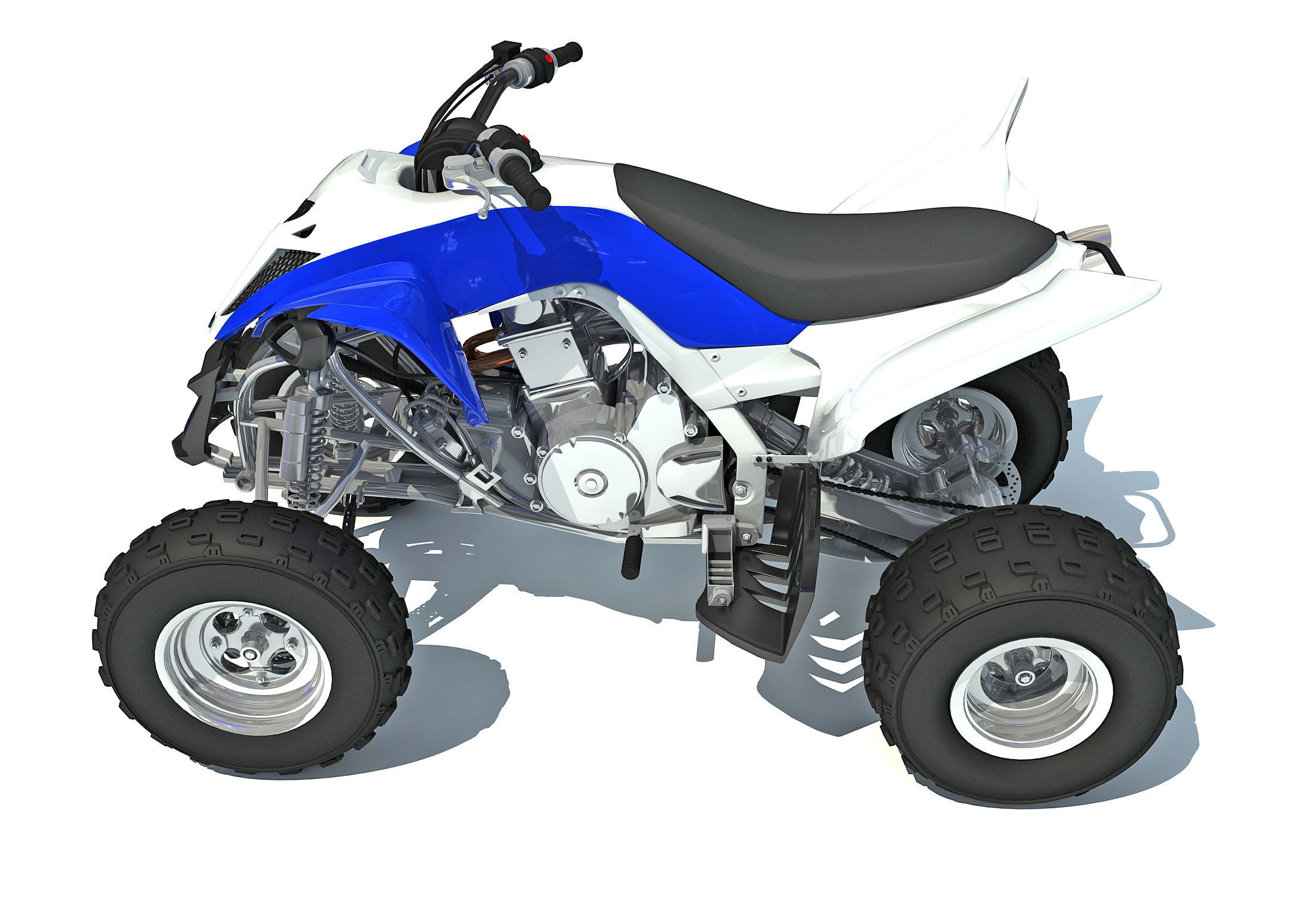 Raptor Yamaha Four-wheeled Motorcycle 3D model_1