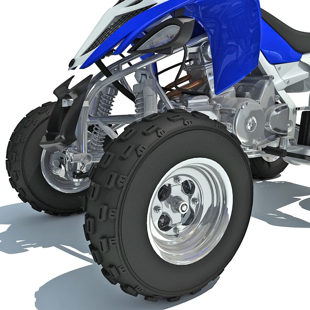 Raptor Yamaha Four-wheeled Motorcycle 3D model_8
