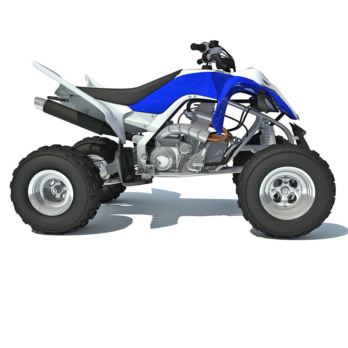 Raptor Yamaha Four-wheeled Motorcycle 3D model_5