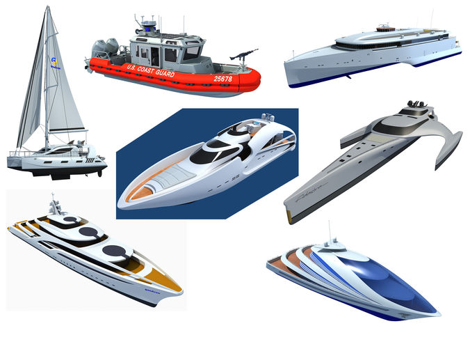 Yachts and Boats Models 3D model