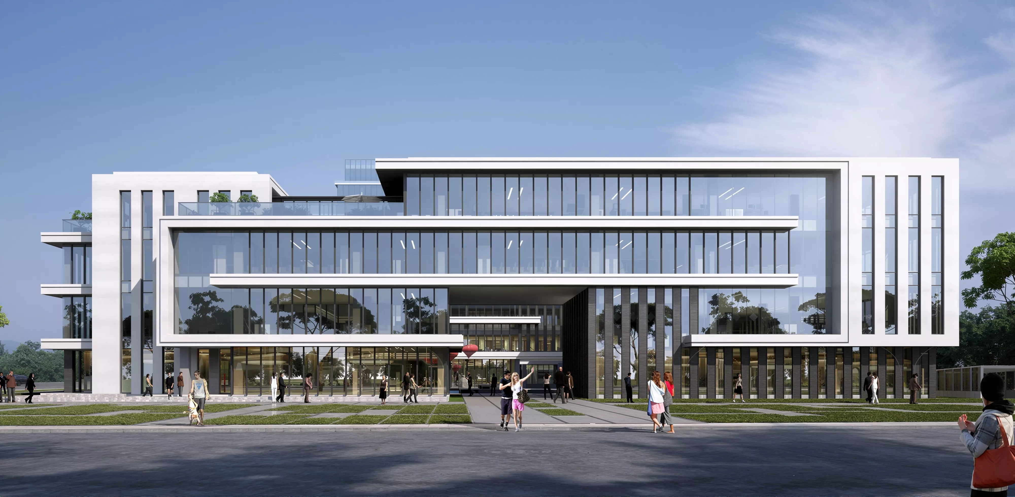 Modern Office Building Headquarters IP for Corporate 3D model