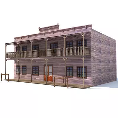 Western Styled House 2 3D model_2