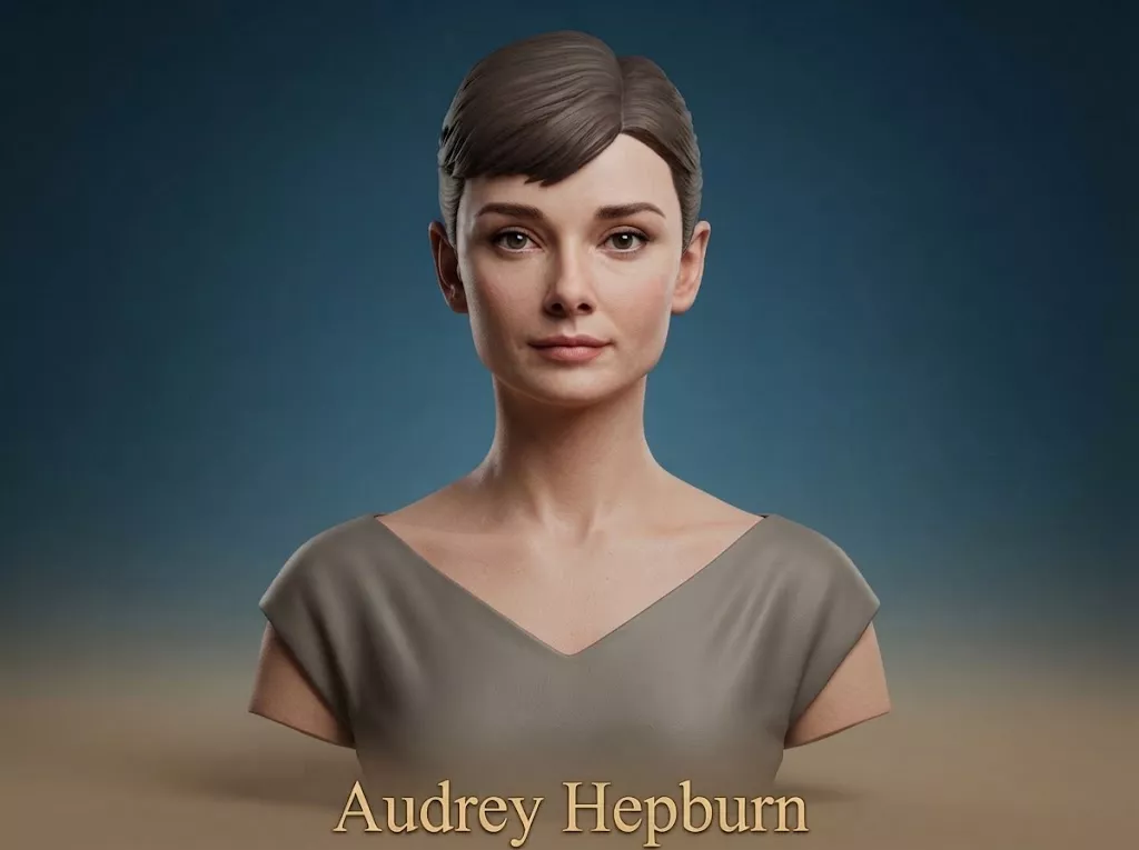 Audrey Hepburn 3D Printable Bust 3D print model